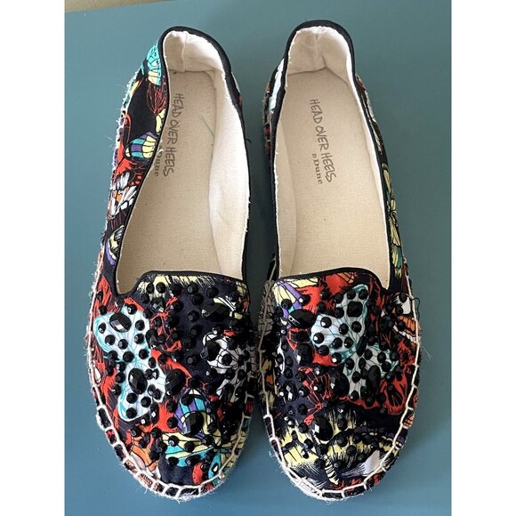 Head Over Heels by Dune Sequins Butterflies Espadrilles Women's Size 8 - Picture 6 of 9